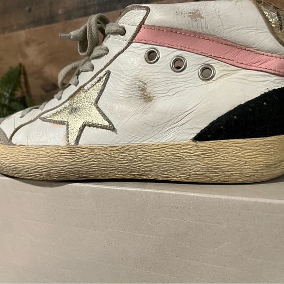 Golden Goose Mid Star Pink White 38 Trainers - Picture 2 of 16